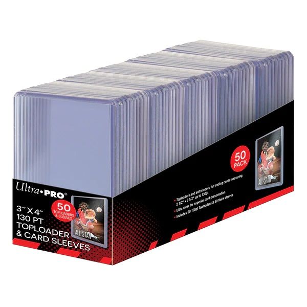 Ultra Pro: UP15285 3" X 4" Super Thick 130PT Toploader with Thick Card Sleeves 50ct