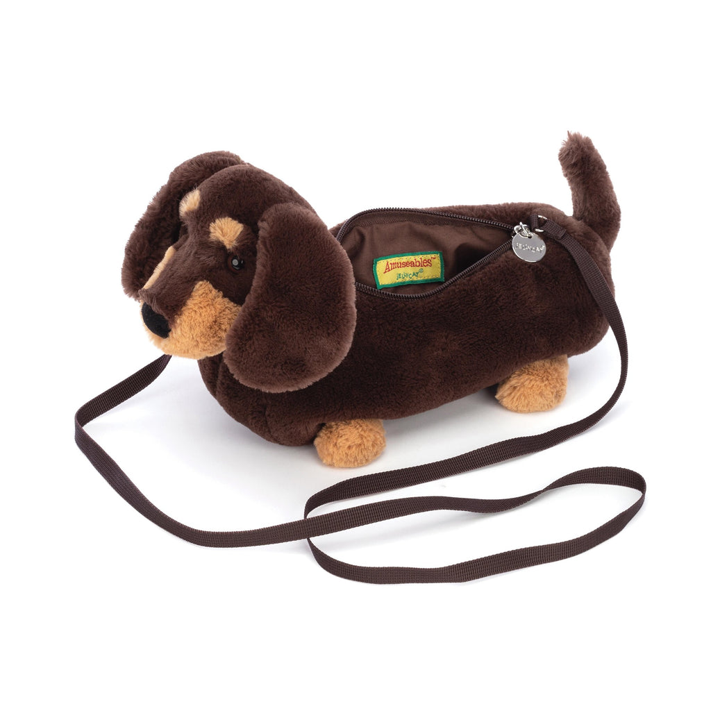 Jellycat Otto Sausage Dog Bag Brown 7x22x16cm