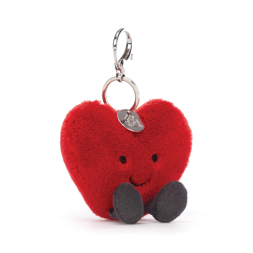 Jellycat Amuseables Heart Bag Charm Red & Black 16x9x3cm