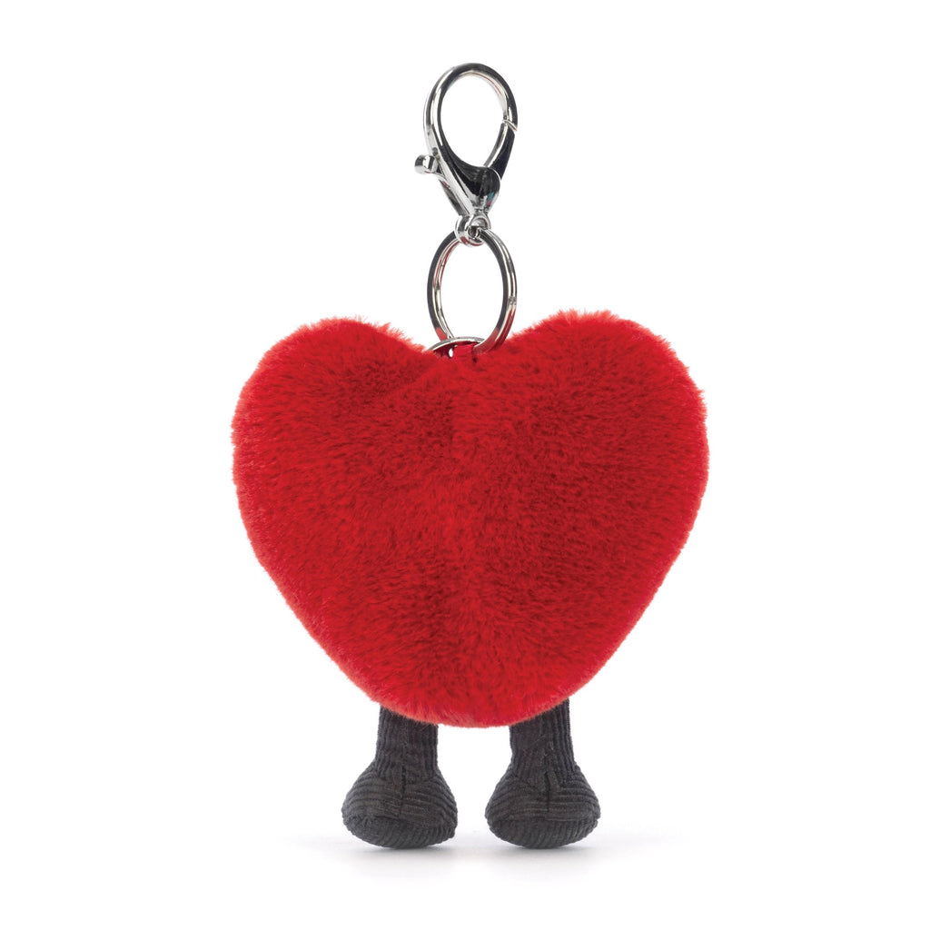 Jellycat Amuseables Heart Bag Charm Red & Black 16x9x3cm