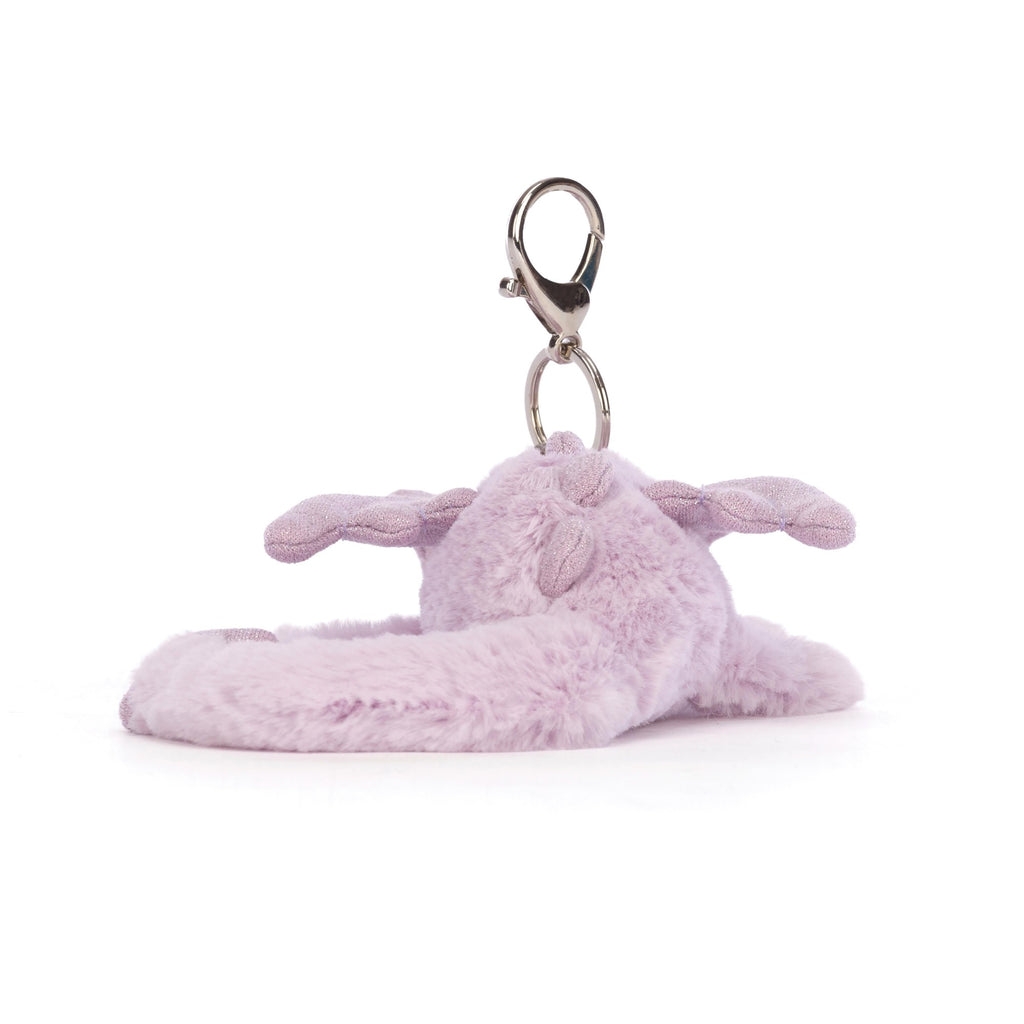 Jellycat Lavender Dragon Bag Charm Lavender & Glitter 12x8x22cm