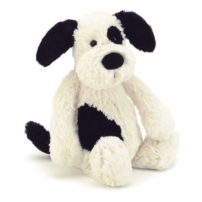 Jellycat Bashful Black & Cream Puppy Little (Sml) New Item Code Monochrome 18x8x9cm