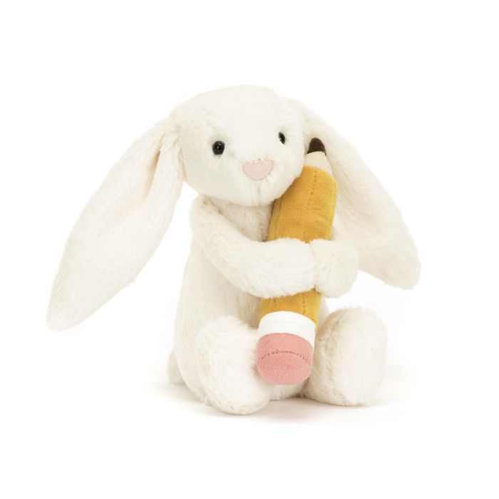 Jellycat Bashful Bunny with Pencil Cream 8x9x18cm