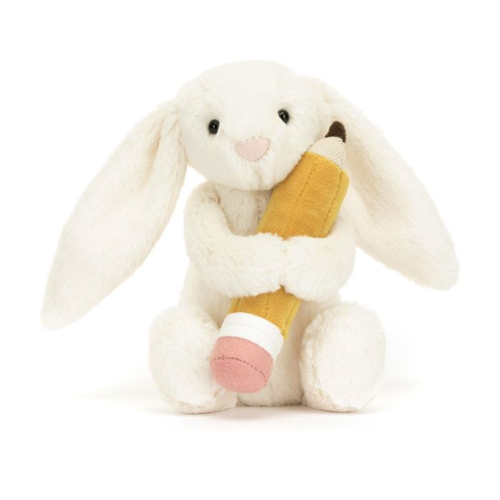 Jellycat Bashful Bunny with Pencil Cream 8x9x18cm