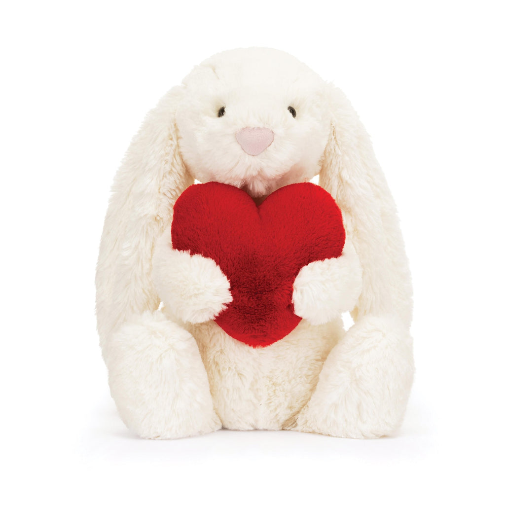 Jellycat Bashful Red Love Heart Bunny Orginal (Med) Cream & Red 31x9x12cm