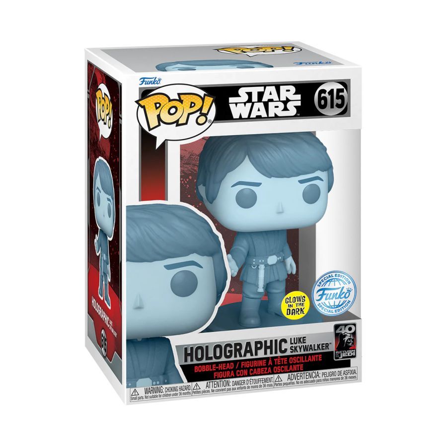 STAR WARS: RETURN OF THE JEDI 40TH ANNIVERSARY - HOLO LUKE GLOW US EXCLUSIVE POP! VINYL