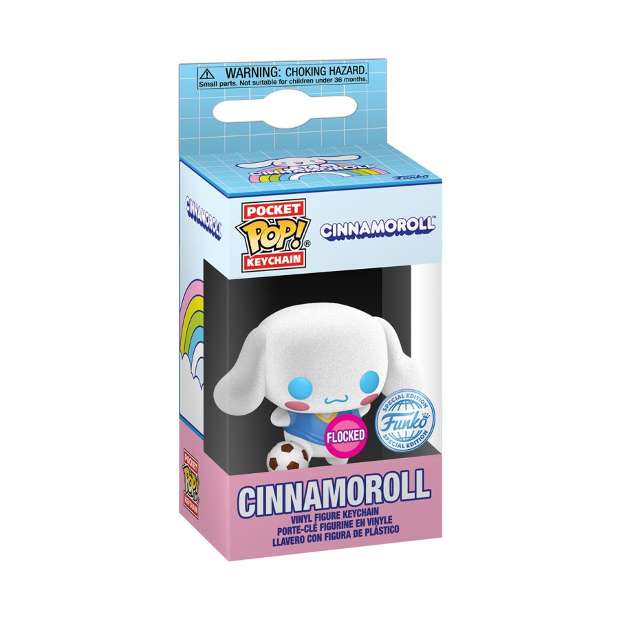 Sanrio - Cinnamoroll (with Soccer Ball) US Exclusive Flocked Pop! Keychain [RS]