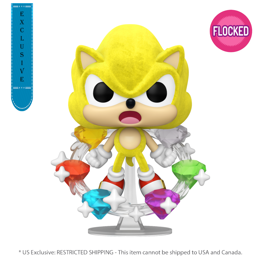 Sonic - Super Sonic with Emeralds US Exclusive Flocked Pop! Vinyl – Let ...